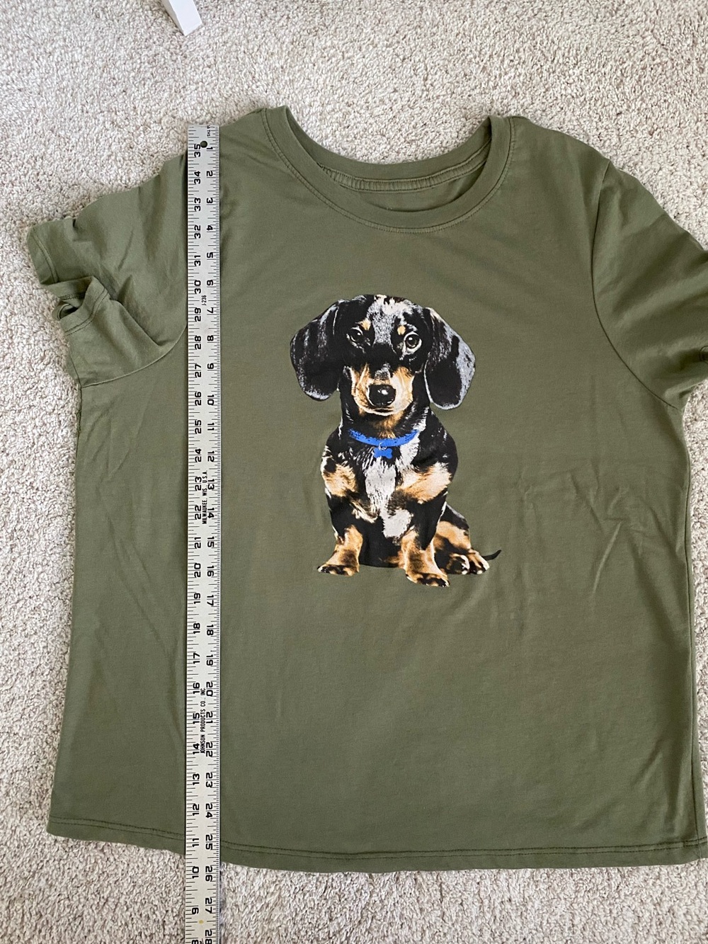 Zoe + Liv Olive Green Dachshund Graphic Tee - Picture 7 of 7